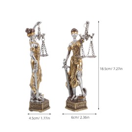 Ciieeo Vintage Libra Statue Scale of Justice Decor for Lawyer's Office Silver