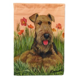 Caroline's Treasures PPP3003GF Airedale Terrier Poppies Garden Flag Mailbox Flag Decorative Yard Flag Banner Outside Patio Artwork Yard Flower Beds, Garden Size, Multicolor