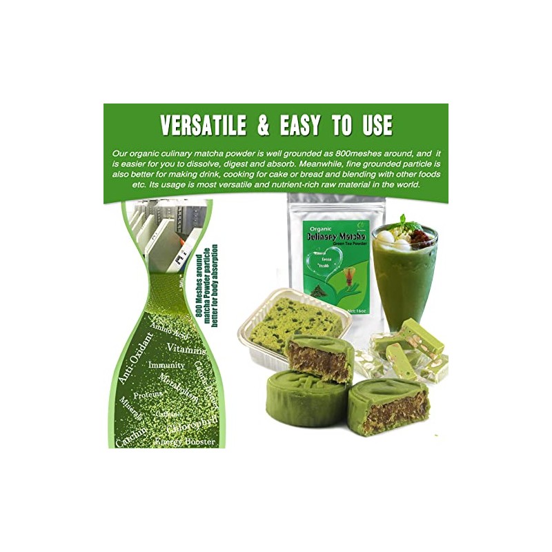 Lingtoolator ic Matcha Green Tea Powder - Culinary Grade -