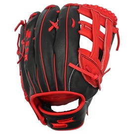 SSK Z5 Craftsman Outfield Baseball Glove – Deep Pocket 12.25" - 12.5” - 12.75” – Right & Left Hand Throw (Black/Red, 12.75" - Right Hand Throw)