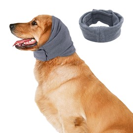 Dog Snood, Dog Ear Protectors, Noise Protection Pet Calming Hood, High-Elastic Dogs Ear Defenders Muffs, Dogs Neck and Ears Warmer Ear Covers Soft Adjustable Pet Ear Muffs for Grooming Travel-M