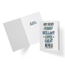 Karto Sweet Birthday Card for Nephew - Large 5.5x8.5 inch Nephew Birthday Cards - Compliment