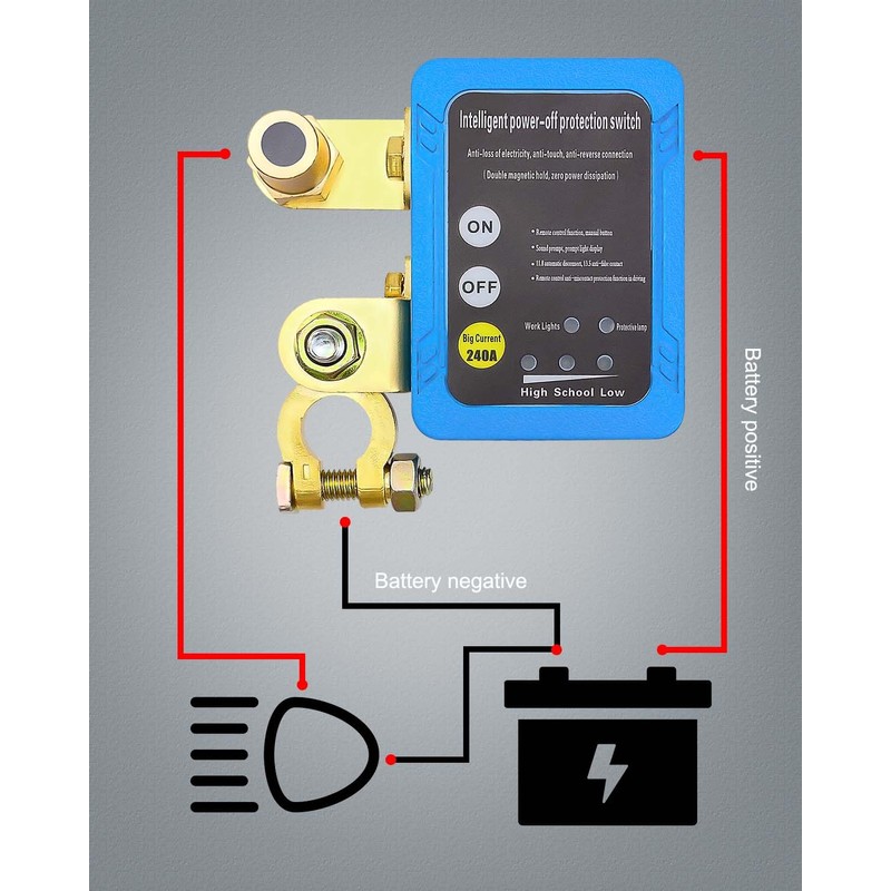 12V 240A Remote Battery Disconnect Switch, Car Battery Kill Switch