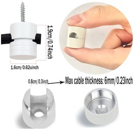 GVOREE Swag Hook for Chandelier Ceiling Lights Cable, Lamp Hook for Hanging Pendant Lighting Fixture,6 Pack White Modern Swag Hooks for Ceiling Hanging