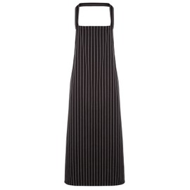 Premier Ladies/Womens Stripe Apron / Workwear (Butchers Style) (One Size) (Black/ Grey)