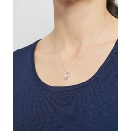 Secret & You Freshwater Cultured Pearl Necklace with 925 Sterling Silver Round Pearl Pendant of 40cm or 45cm, Pearl, Pearl