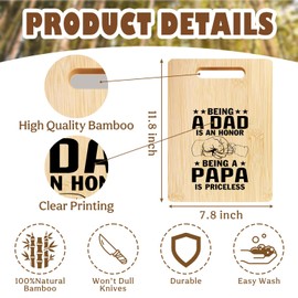 Briblaze Papa Cutting Chopping Board,Great Grandfather Gifts for Father's Day,Dad Grandpa Great-Grandpa Announcement Bamboo Cutting Boards for Kitchen