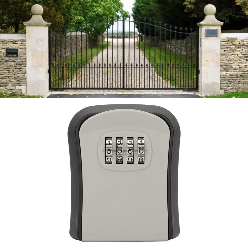 Key Lock Box, Wall Mounted Security Key Organizer Aluminum Alloy