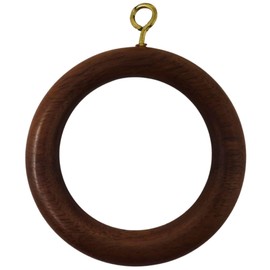Premium 12 Pcs Wooden Curtain Drapery Rings, Brown for 1 to 2.2 Inch Curtain Rod Pole Galaxy Indiacraft