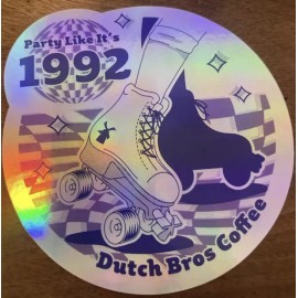DUTCH Bros STICKER January DROP 2023 PARTY Like IT’S 1992 Roller SKATE Coffee DB