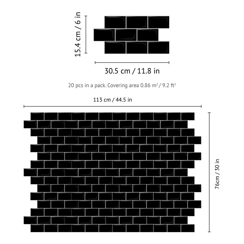 WALPLUS Upgrade Thicker 3D Tile Stickers Peel and Stick Backsplash