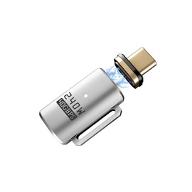 IVIVTOR USB C Magnetic Adapter - 240 W Magnetic USB C Plug 24 Pin with 40 gbps Transfer Speed Suitable for Laptop Tablet Mobile Phone - Silver