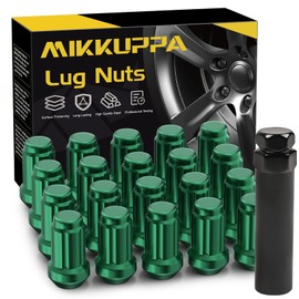 MIKKUPPA M12x1.5 Lug Nuts Green - Replacement for 1994-2013 Chevy Impala, 1998-2022 Honda Accord/CRV/Civic, 2003-2008 Honda Pilot Aftermarket Wheel - 20pcs Closed End Spline Lug Nuts