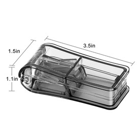 2 Pack Pill Splitter, Adjustable Pill Cutter, Stainless Steel Cutting Blade & Blade Guard, with Accurate Pill Alignment, for Cutting Small Pills or Large Pills in Half (Black)