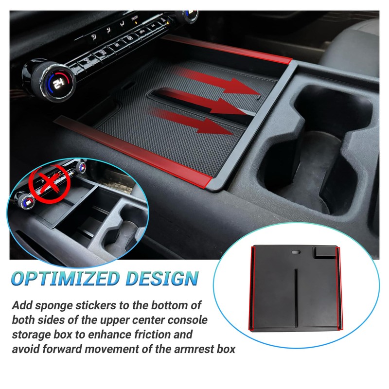 Sinminou Front Center Console Organizer Compatible with 2024-2025 Chevy Silverado