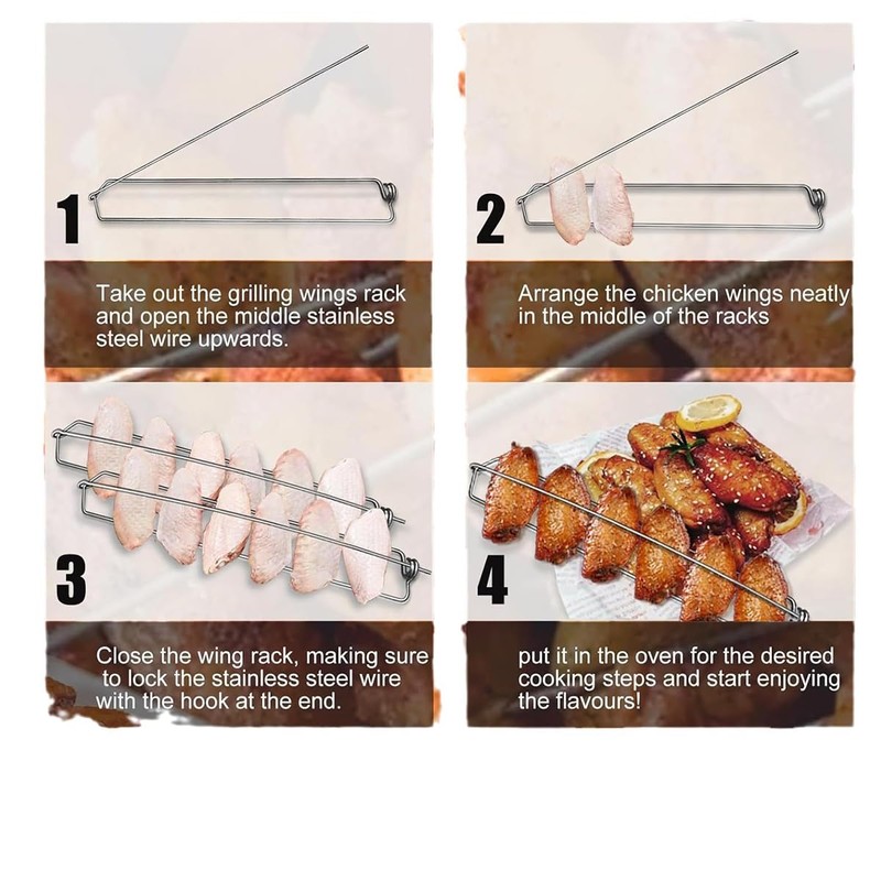 YouXiaor Barbecue Skewers, 4 Pieces, Stainless Steel BBQ Sticks, Kebab