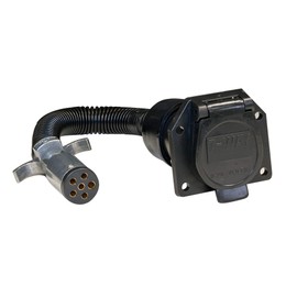 Buyers Products 6-Way Round to 7-Way Flat RV Adapter with 8 Inch Prewired Cable