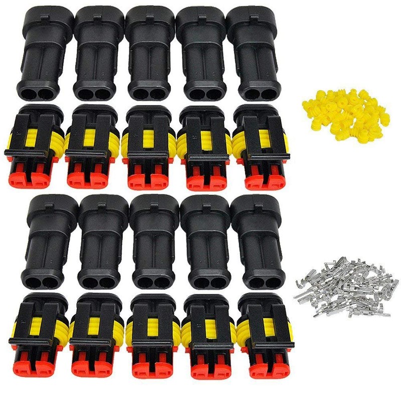 GTIWUNG 10 Kit 2 Pin Waterproof Connector Coupler Waterproof Connector