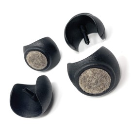 Design61 Felt glides, set of 8, chair gliders, floor gliders, diameter 24-26 mm, silencer furniture gliders, clamping shell glides with noise-absorbing felt sliding surface