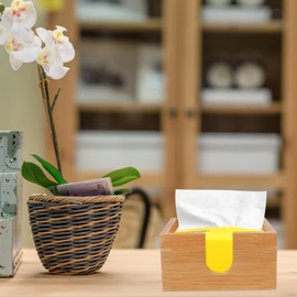 Baluue Napkin Holder 5.5" Square Napkin Holder Bamboo Napkin Tray Table Tissue Paper Dispenser Guest Towel Holder for Restaurant/Kitchen/Bathroom