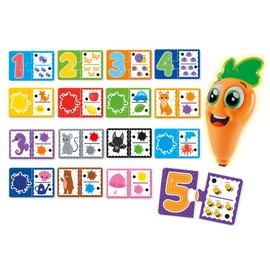 Lisciani - Carotina Baby - Baby Colours Interactive Educational Game with Carotina Talking Pen - For Children from 2 Years - 10 Puzzles of 2 Pieces - Interactive Quiz Learning Colours and Numbers