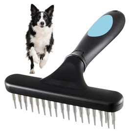 Zyluniy Teppichharken Dog Brush, Cat Brush, Undercoat Brush Dog with Two Rows of Pins for Medium Long Hair, Portable Carpet Rake, Furminator for Dogs and Cats, Triple Use for Loosens Knots Combing