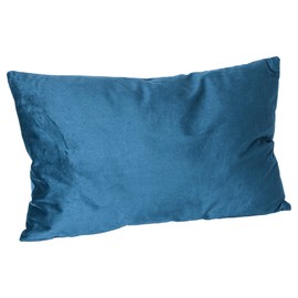 Nicola Spring Rectangle Velvet Pillow - Blue - Pack of 1-60cm x 40cm - Soft Filled Decorative Throw Pillow Scatter Cushion with Pillowcase Cover & Inserts for Bed, Sofa Chairs