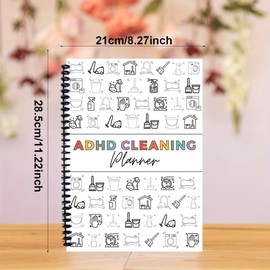 Cleaning Planner & Schedule Checklist Organizer – Daily, Weekly, Monthly Household Cleaning Planner & Chore Chart Notebook for Home & Family | DIY Home Improvement & Cleaning Tasks | Editable Printable Template
