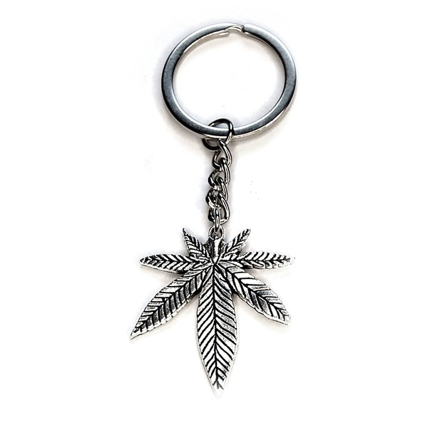 AXLorange Keyring Weed Silver, silver, M
