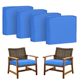 Frxeyaliz Covers for Patio Seat Cushion 4 Pcs 19x19x3inch Replacement with Zipper Outdoor Furniture Cushion Anti-Slip Cover for Garden and Backyard (Covers ONLY)