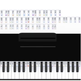 Piano Key Stickers for 88-Key Keyboard, Removable Silicone Labels with Musical Notes, Includes Storage Case