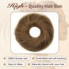 TANJET Messy Bun Hair Piece #Honey Brown 100% Real Human