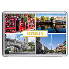 Dublin Ireland Souvenir Acrylic Fridge Magnet (Standard: 70x45mm), (Bul1)