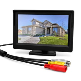 Misayaee 4.3 inch colour TFT car Mmonitor supports a resolution of 480 × 272 + rear view camera system suitable for: bus/trailer/lorry van/RV/camper/car, bus, truck, school bus, trailer