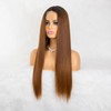 Brown Highlights Wigs for Women Long Straight Wig Lace Front