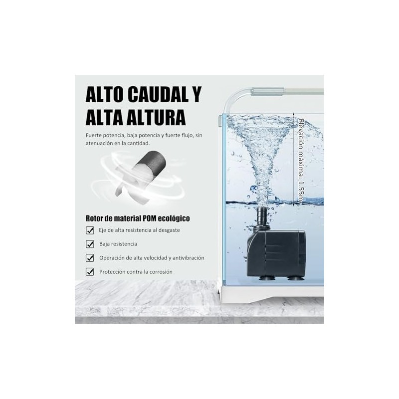 Bomba de Agua Sumergible Bomba para Fuente de Agua Ultra