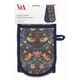 Museums & Galleries Double Oven Gloves William Morris Strawberry Thief - Luxury Organic Cotton, OGL028