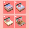 3D Memo Pad with Light Cute Sakura Tree House Decor