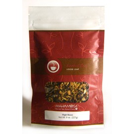 Mahamosa Herbal Herb Tea Blend and Tea Filter Set: 8 oz High Noon Herbal Tea, 100 Loose Leaf Tea Filters (Bundle- 2 items)(Tea ingredients: Lemon and orange peel, hibiscus, rose hips, and marigold flowers with orange and vanilla flavor)