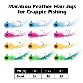 Goture 132Pcs Fishing Crappie Lures Jig Heads Kit, Tube Baits Tube Jigs, Pre-Rigged Tubes Lure Soft Plastic Fishing Lure for Crappie Panfish Shad Baits Lures Freshwater Saltwater