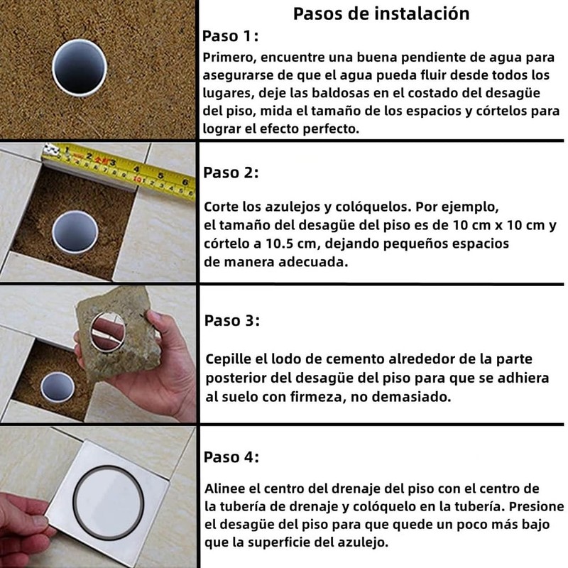 EDWINAYY Drenaje de Piso Antiolor para Ducha - Esagüe Redondo
