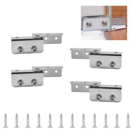 UFURMATE Glass Door Hinge 8 Pieces Side Mounted Frameless Glass Door Swing Hinges Clamp Adjustable Cabinet Hinge Clip Fits Less Than 5mm Free Swing Glass Doors