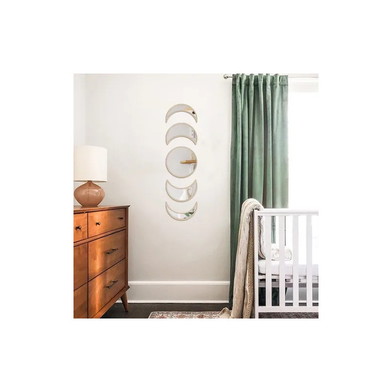 Espejo Decorativo De Madera Estilo Nrdico Luna Fase Mirro18