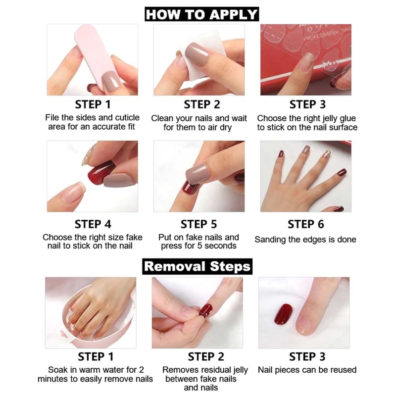 Nude Fake Nails - Square Press Ons, Short Acrylic, Solid