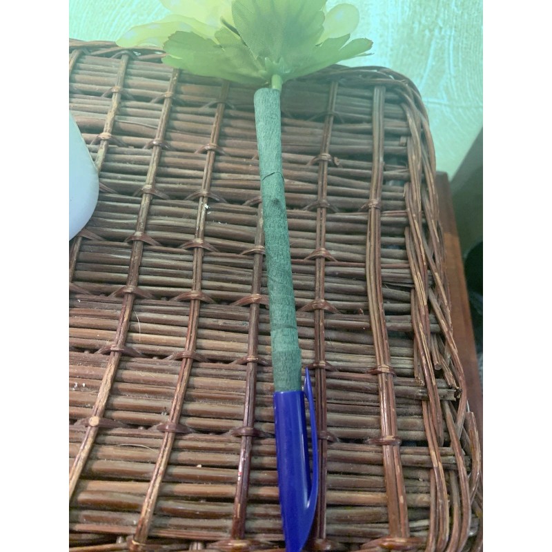 Homemade Easter Flower Pen *Pink Gerbera With Star Print* 5