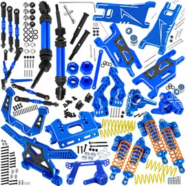 BRCatWPark RC Upgrades Part for 1/10 Rustler Stampede (VXL) 2WD,A-Arm,Shock,Drive Shaft,Caster Block,Steering Blocks,Stub Axle Carriers,Steering Bellcranks,Links,Shock Tower,Front Bulkhead,Navy Blue