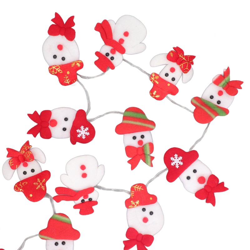 Snowman String Lights Cute Snowman Design 6.6ft Long Remote Control