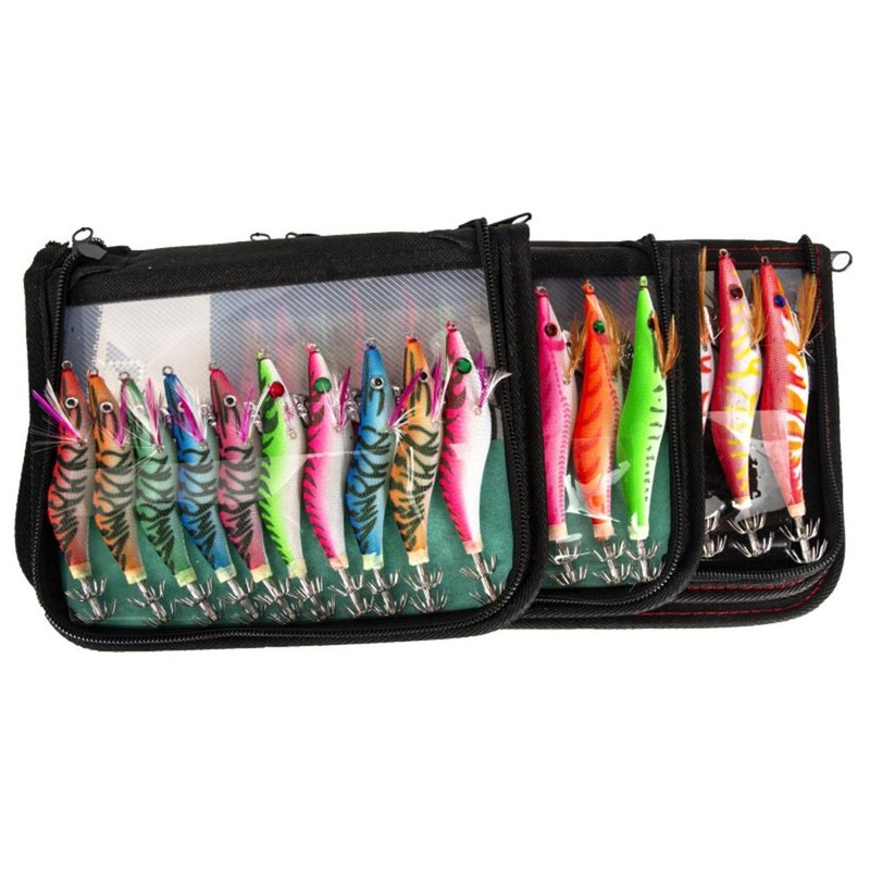 Luminous Wood Shrimp Squid Hook Lures Shrimp Bait with Squid