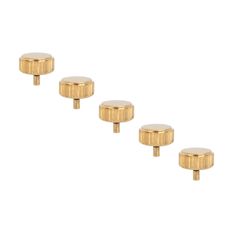 5 Pcs Professional Watch Crown Parts Gold Steel Wrist Watch