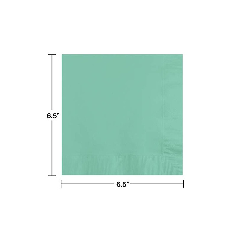 Creative Converting 3-Ply Fresh Mint Lunch Napkin, 6.5" x 6.5",